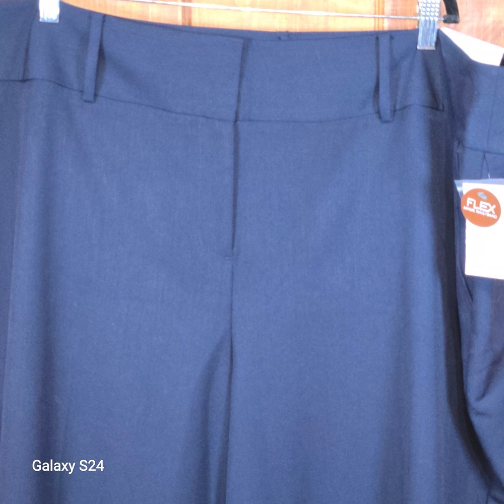 Lane Bryant Allie Collec Navy Blue Wide Leg High Rise Magic Waist Pants Size 24S